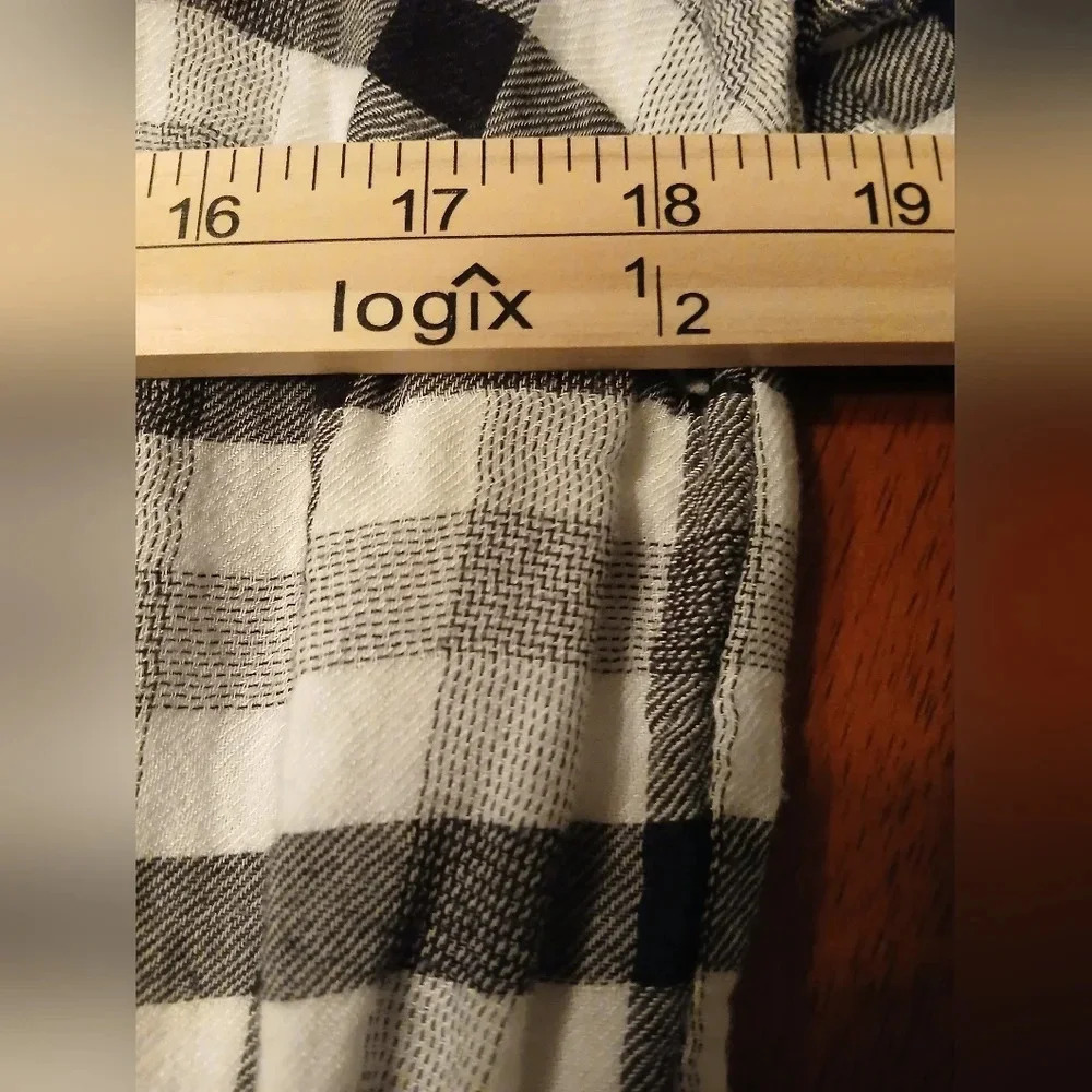 Cloth & Stone Anthropology Black & White Gingham Cinched Womens Small Preppy Y2K - Picture 6 of 7